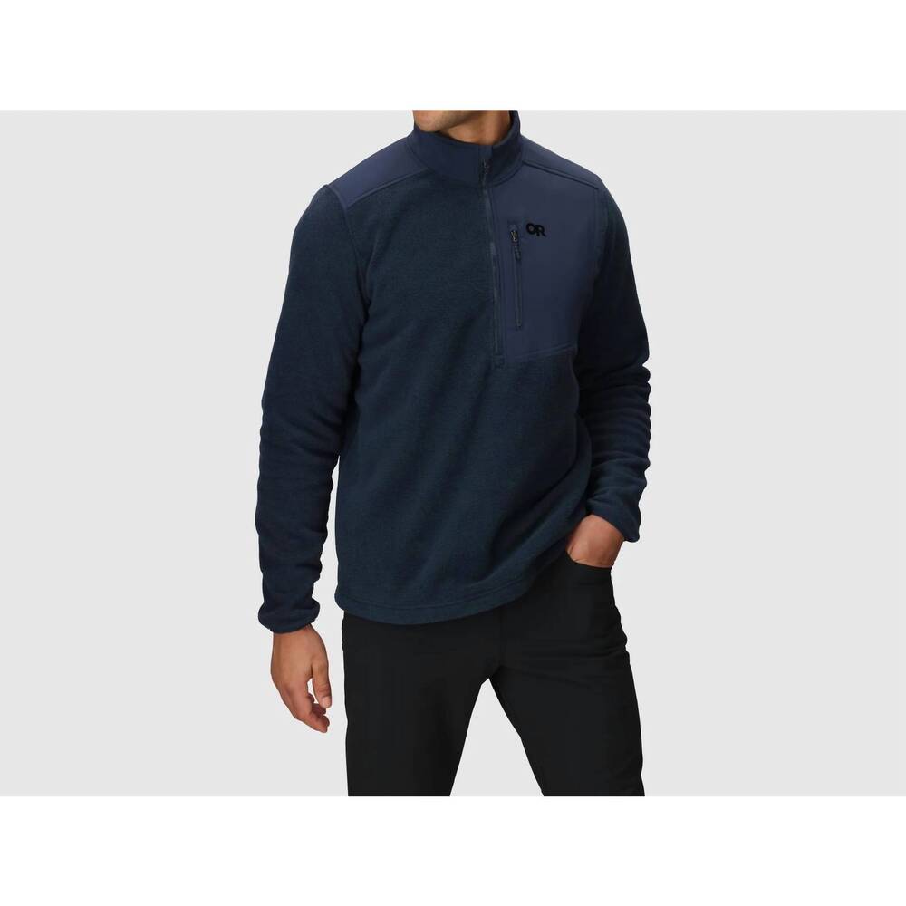 NEW OUTDOOR RESEARCH polartec 200 1/2 zip fleece pullover in dark navy heather